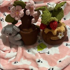 Plush Strawberry and Flower Tree Set